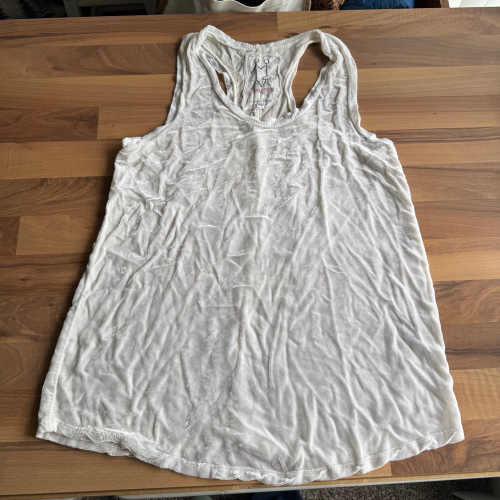Pete & Greta‎  Extra Small Cream Racerback Tank Top Layering Minimalist